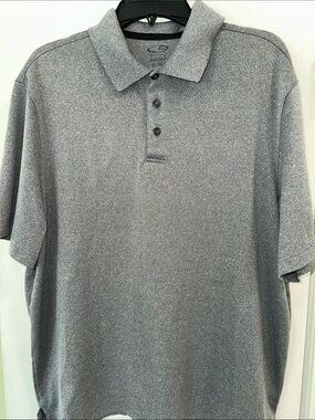 Champion Gray Heather Men's Polo - 3-Button Performance